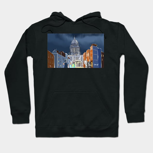 London blue abstract Hoodie by sukhpalgrewal